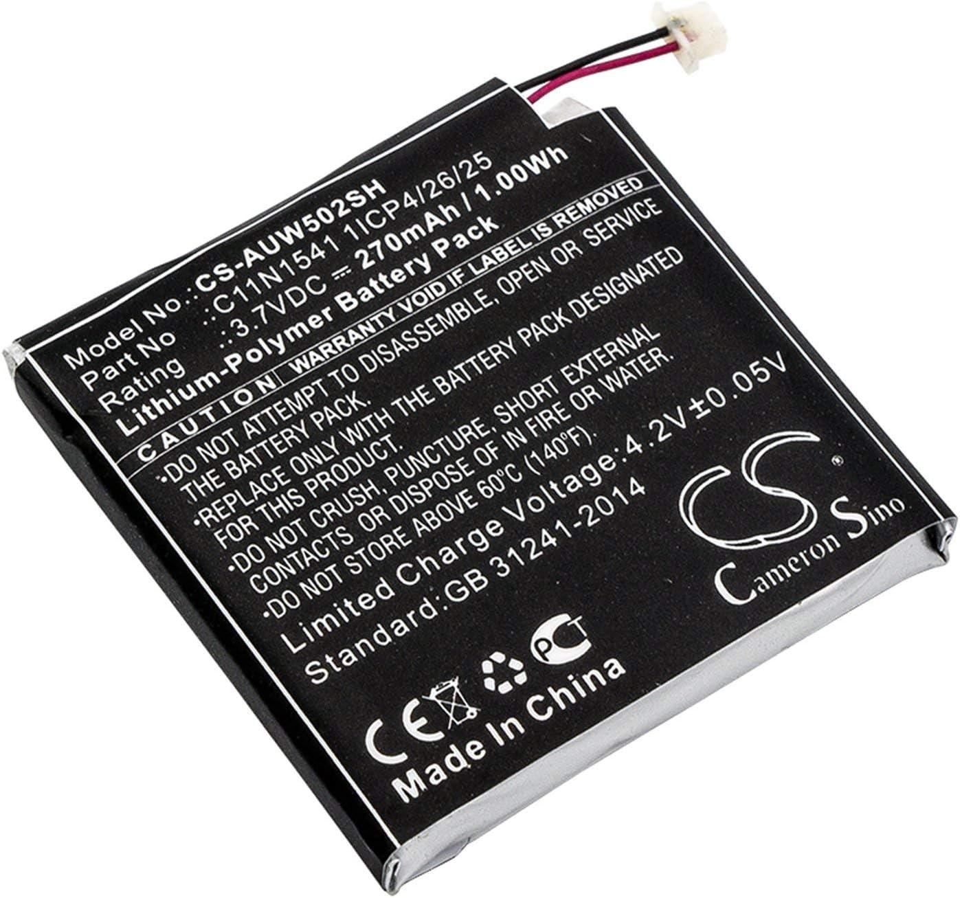 VI VINTRONS Battery for ASUS W1502QF, ZenWatch 2,