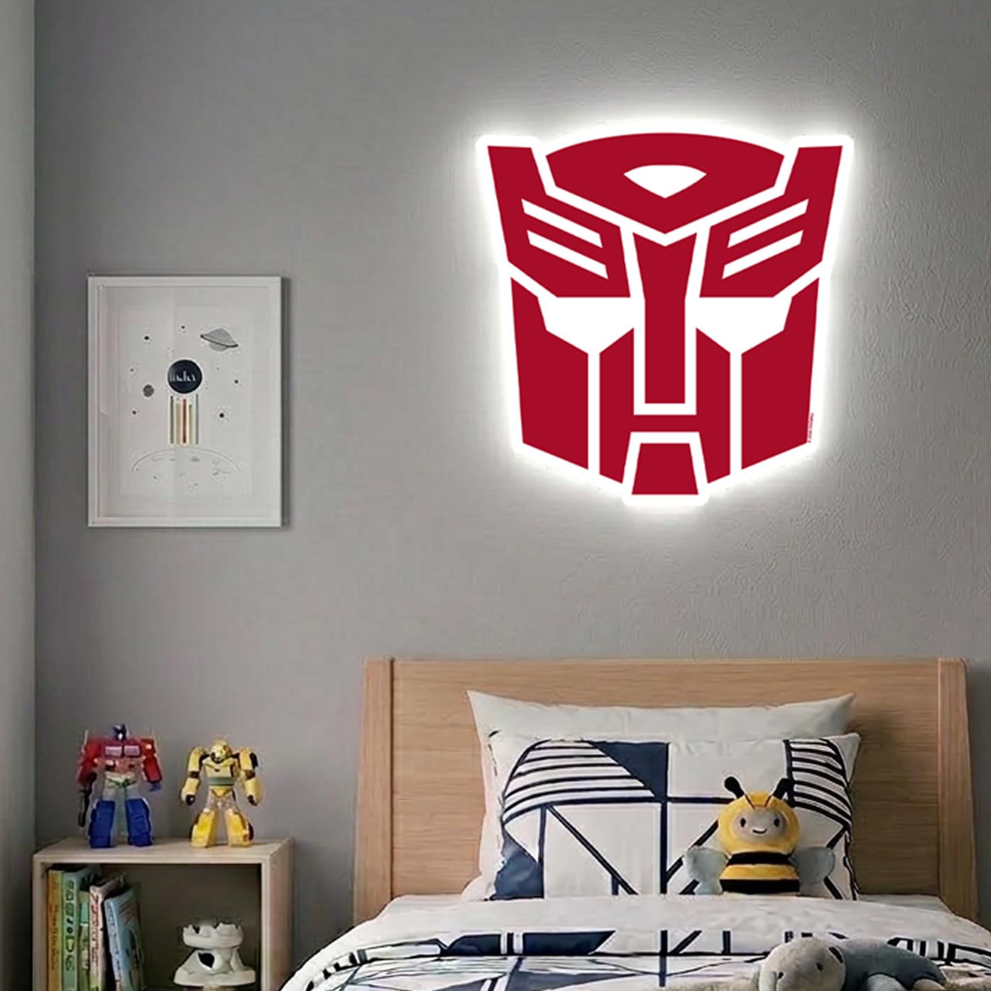 Themed Red Transformers Logo Led Backlit Wallpop