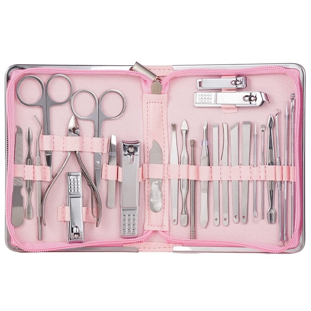 Ciseaux de manucure et coupe-ongles professionnel rose pour retrouver des mains impeccables