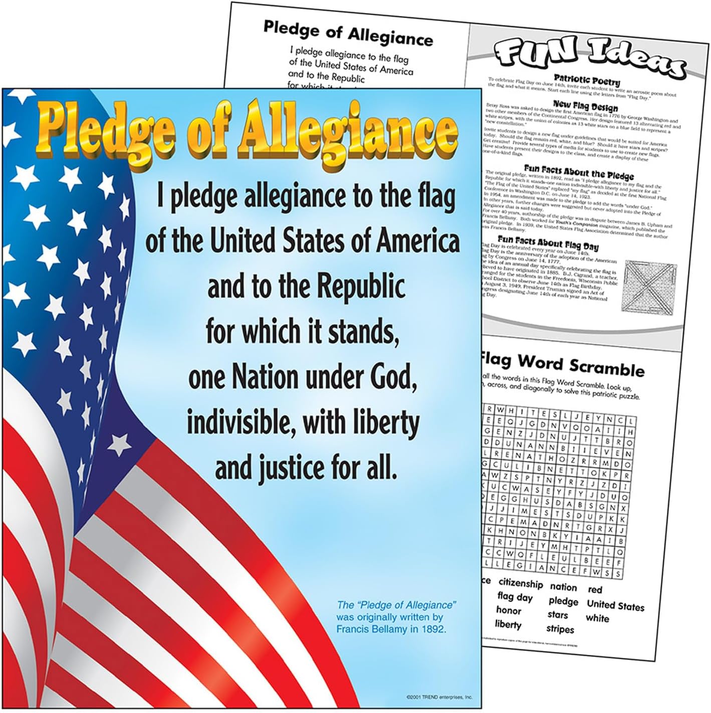 TREND Pledge of Allegiance Learning Chart, Classroom Decor, 17" x 22"