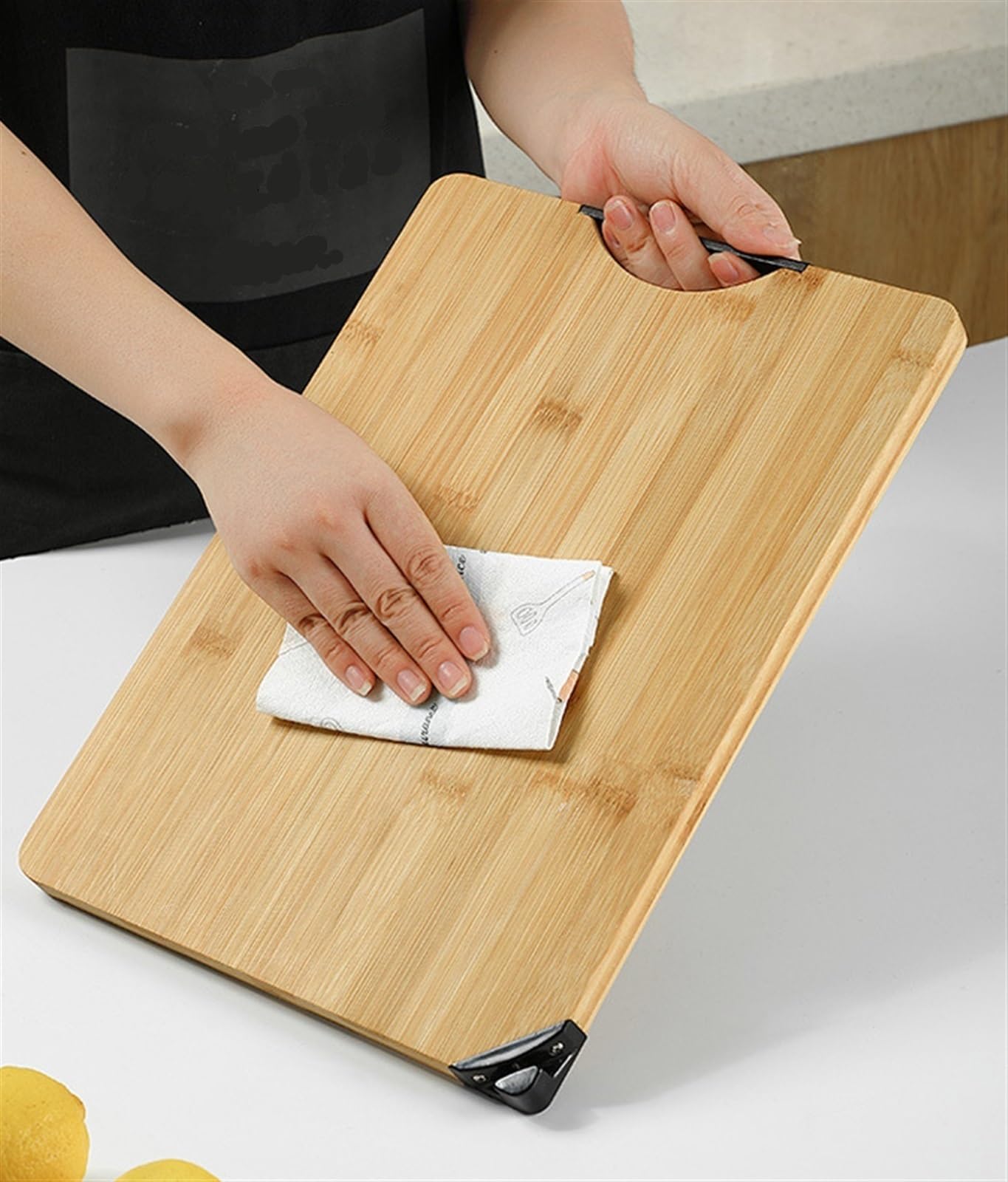 Tabla de Corte Profesional Tablas De Cortar De Bambú Para La Cocina, Tabla De Cortar Con El Bloque De Bambú Del Carnicero De La Tabla De Cortar De La Piedra De Afilar Resistente y Antideslizante(32*45