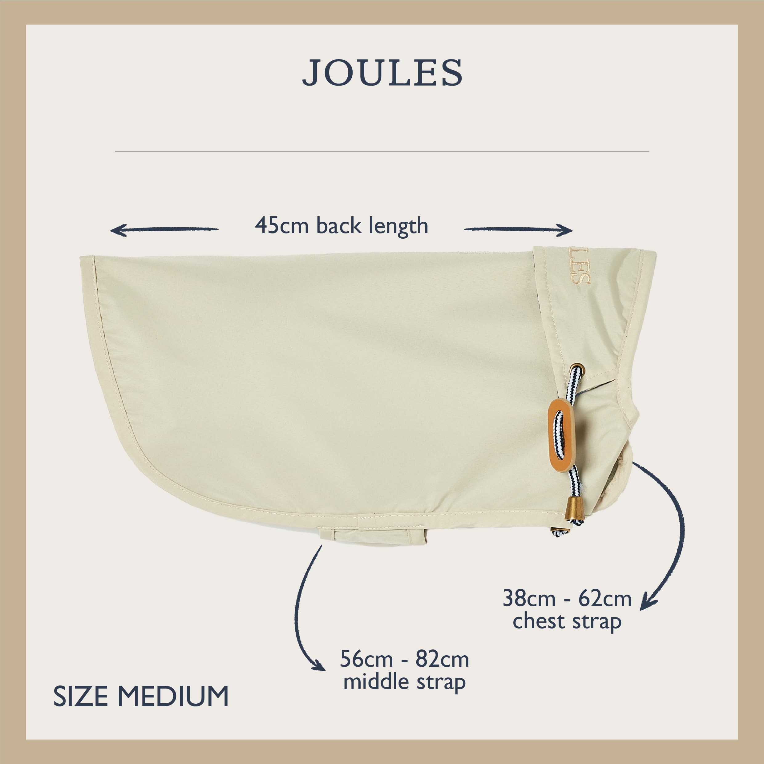 Rosewood x Joules Sandschalen-Regenmantel für Hunde, mittelgroß, waschbar, leicht, wasserabweisend, Hundemantel für mittelgroße Hunde