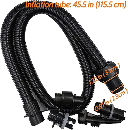 Miniatura 2 de Kit de adaptador de manguera de bomba de remo con 6 boquillas, bomba de aire eléctrica, tubo de inflado de aire para tabla de remo de pie, tabla de