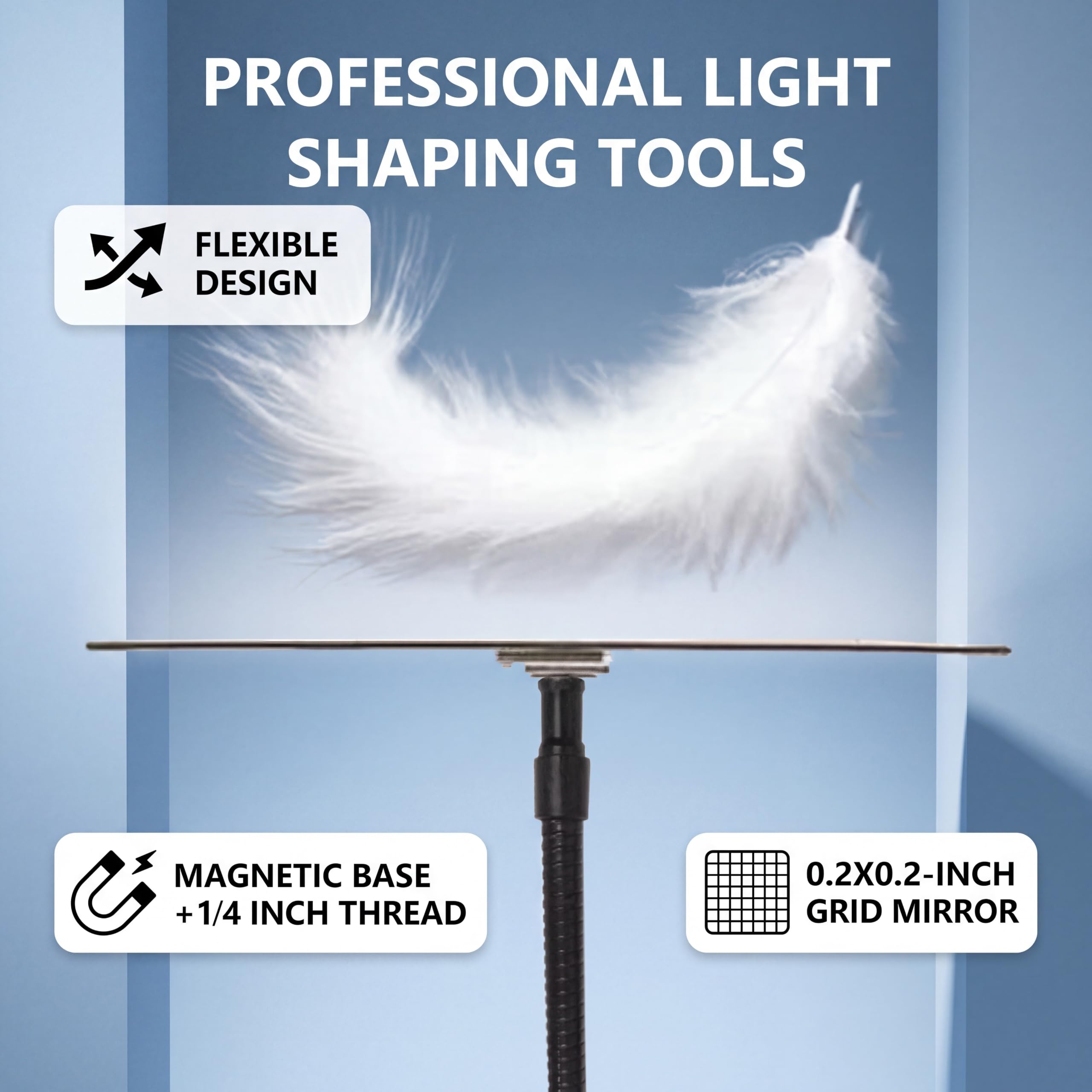 Bewinner Reflector de luz flexible, plateado, 9.4 x 9.4 pulgadas