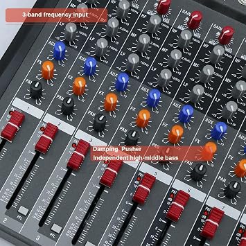 Professional Sound Board Console System 8-Channel Sound Mixing Board USB Pro Studio DJ Sound Controller Voice Mixing Sound Mixing Console Music Recording Equipment for Stage Performance Bar Home Party