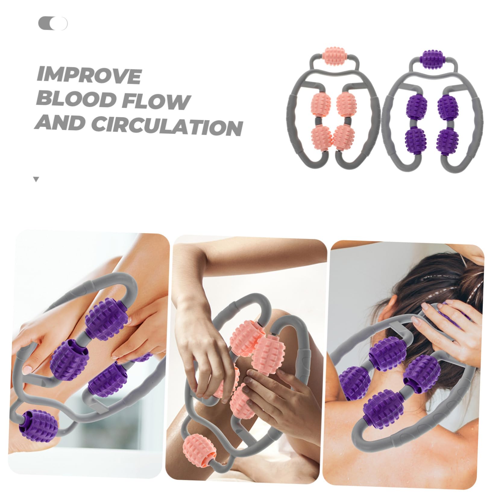 FOMIYES 2pcs Leg Massage Roller Forearm Massagers Leg Point Roller Massage Stick Roller Portable Muscle Roller Massaging Tools Abs Yoga Fitness Leg Clamp