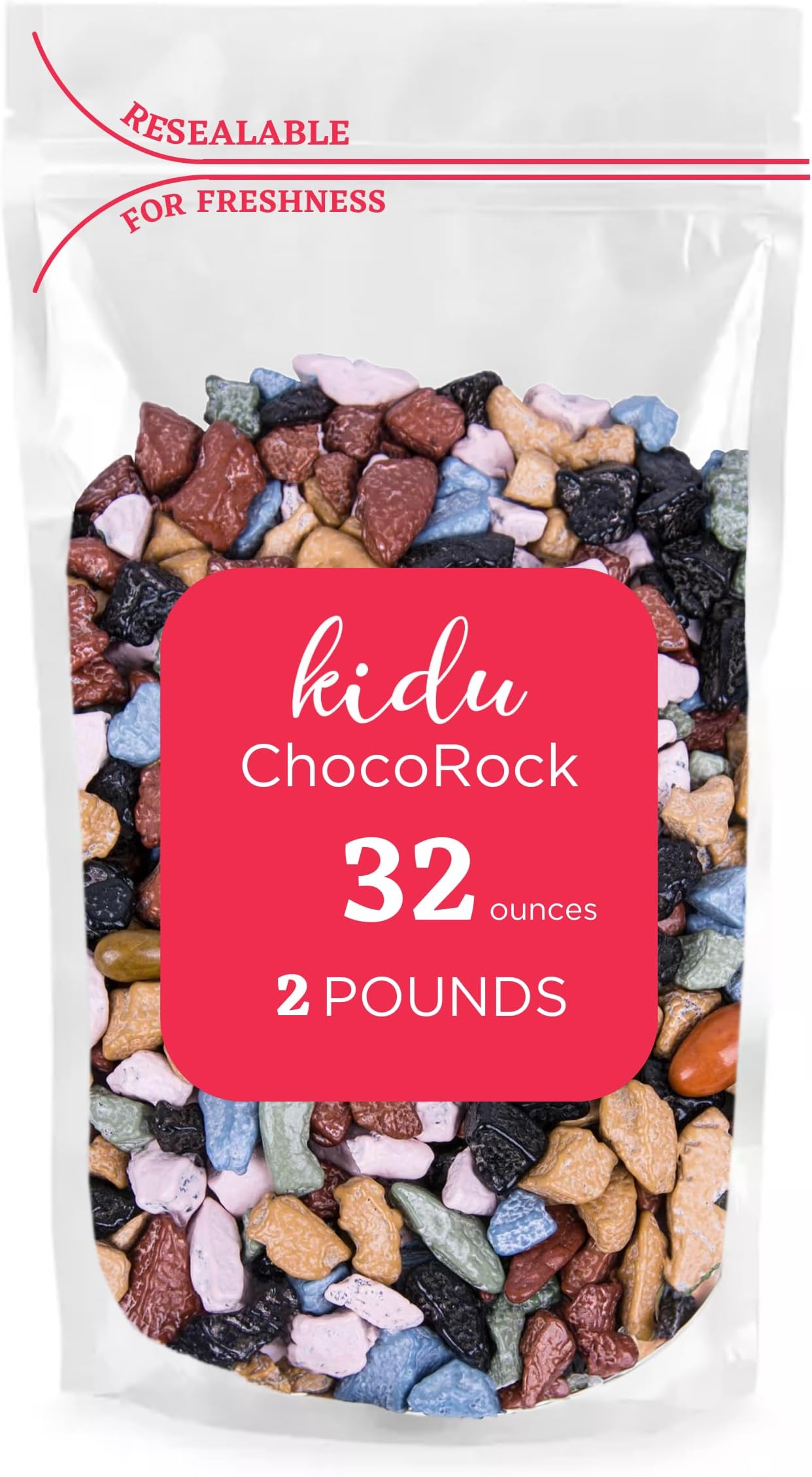 Chocolate Rocks Kidu Candy Bulk – Candy Coated Edible Rock Chunks for Cake Decorating – Resealable Bag (2 Pound (Pack of 1))