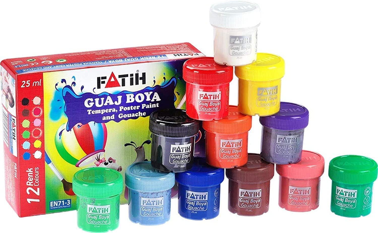 Fatih Boîte de gouache 50420, 12 couleurs