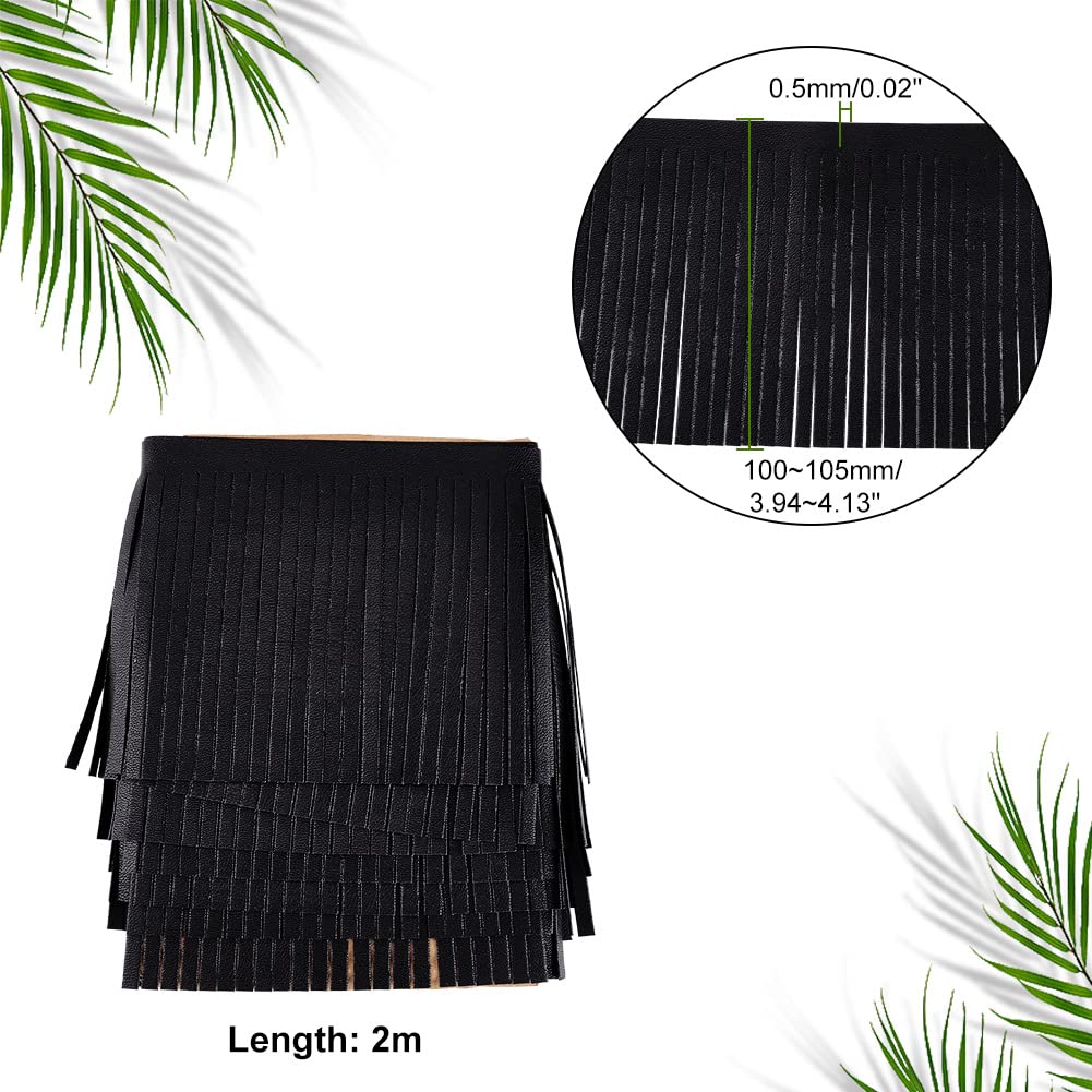 PH PandaHall 2 Yards Leather Fringe Trim - Image 2