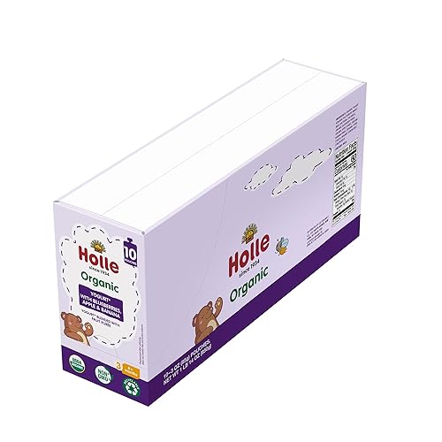 Miniatura 2 de Holle Bolsas de yogur para bebés  Yogur orgánico con puré de manzana, plátano y bayas  Bolsas de yogur bebibles para niños y bebés de 8 meses en
