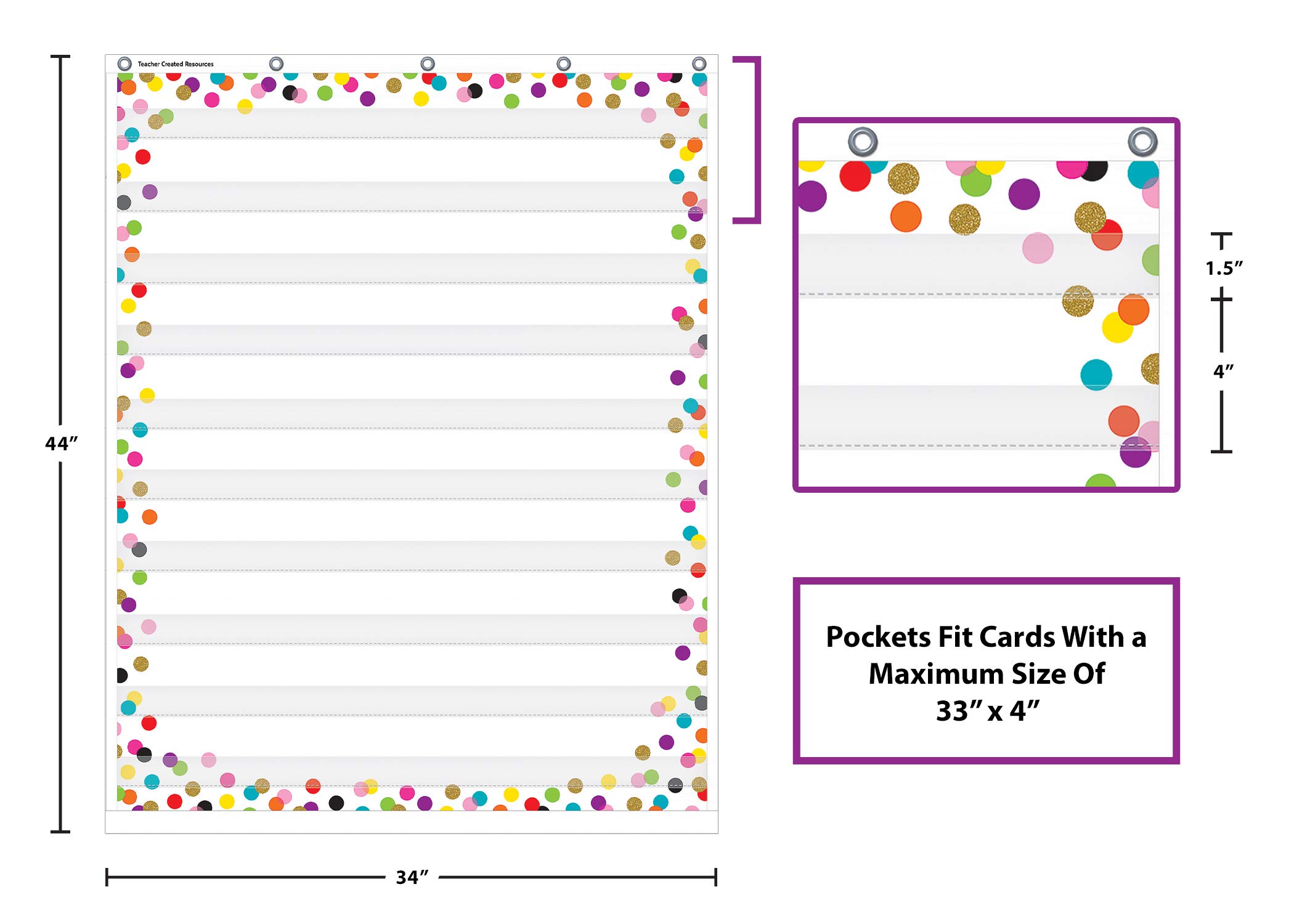 Teacher Created Resources Confetti 10 Pocket Chart (34