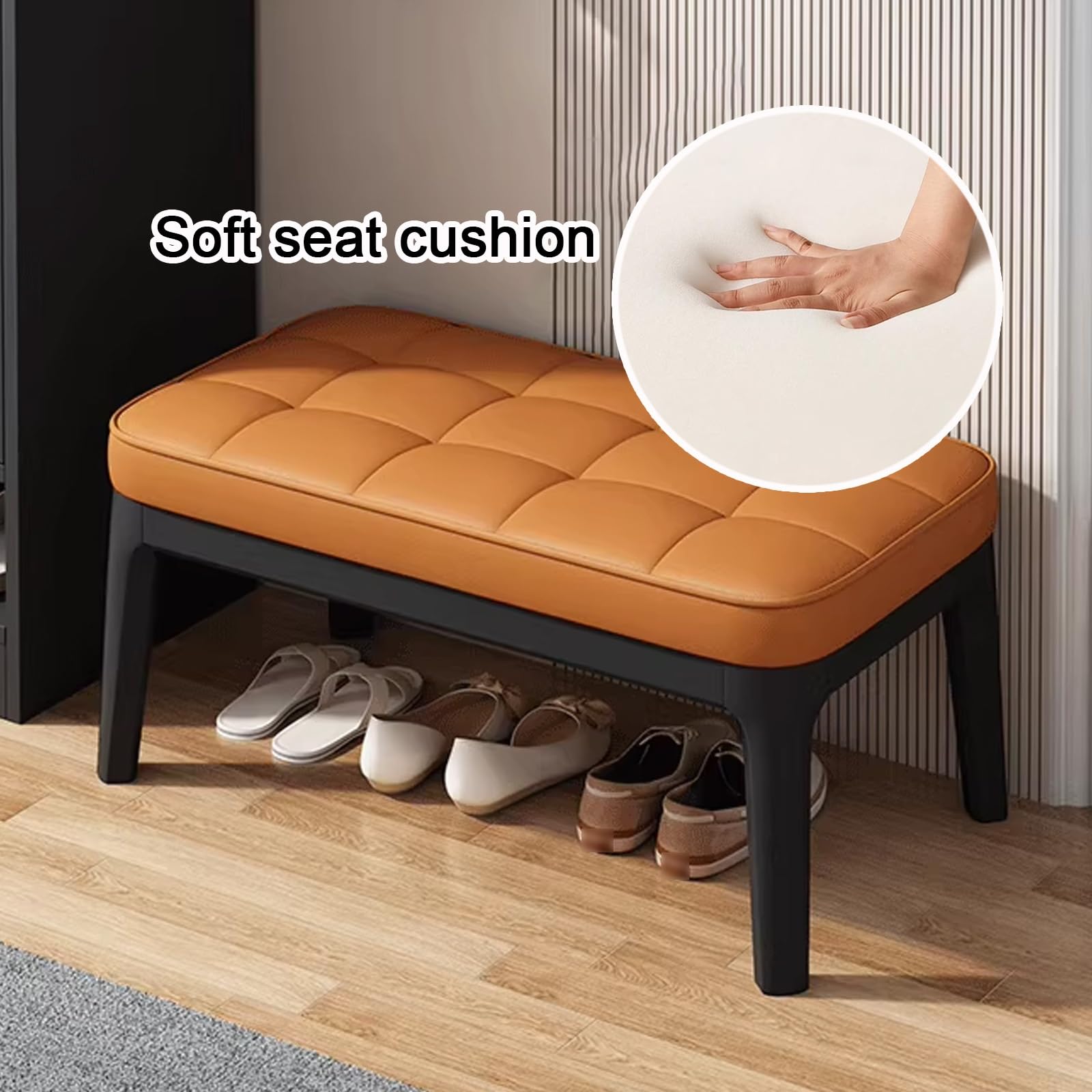 Ławka na buty z poduszką – solidne drewniane przechowywanie wejściowe do sypialni, salonu, przedpokoju - stylowy i funkcjonalny design