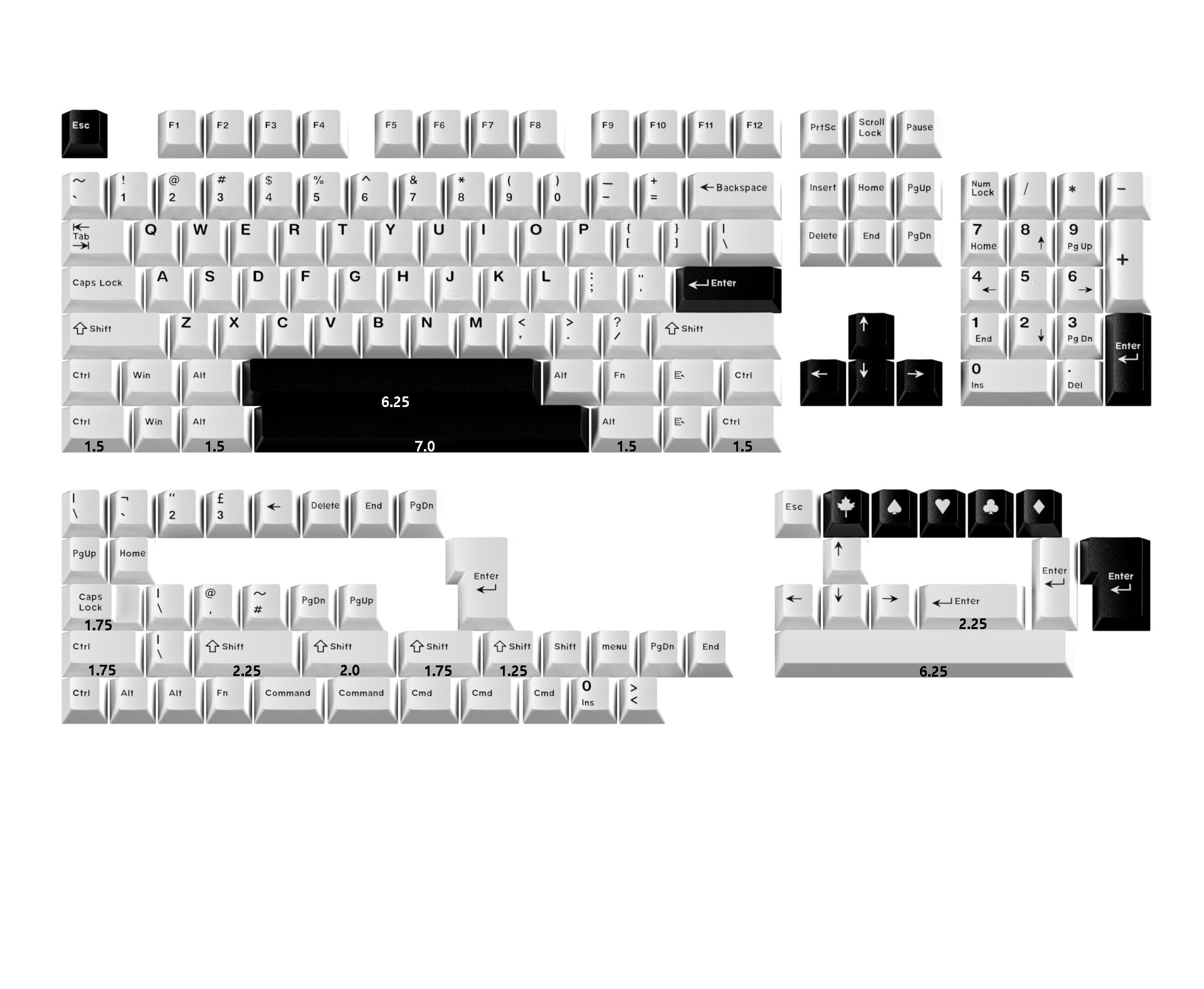 White Minimalist Keycaps, 163 Keys Cherry Profile, Double Shot Keycaps Set, Custom Key caps for MX Switches Mechanical Keyboard