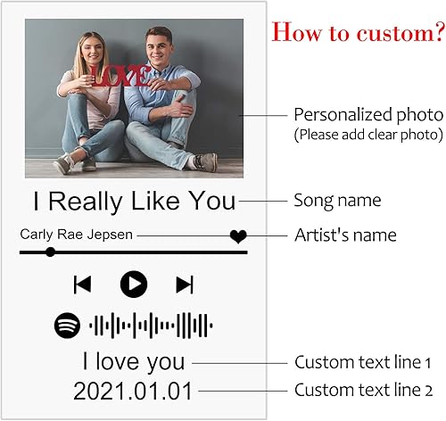Miniatura 2 de Spotif Glass Art - Álbum de fotos de acrílico personalizado para el día de la madre, 3.9 x 5.5 in