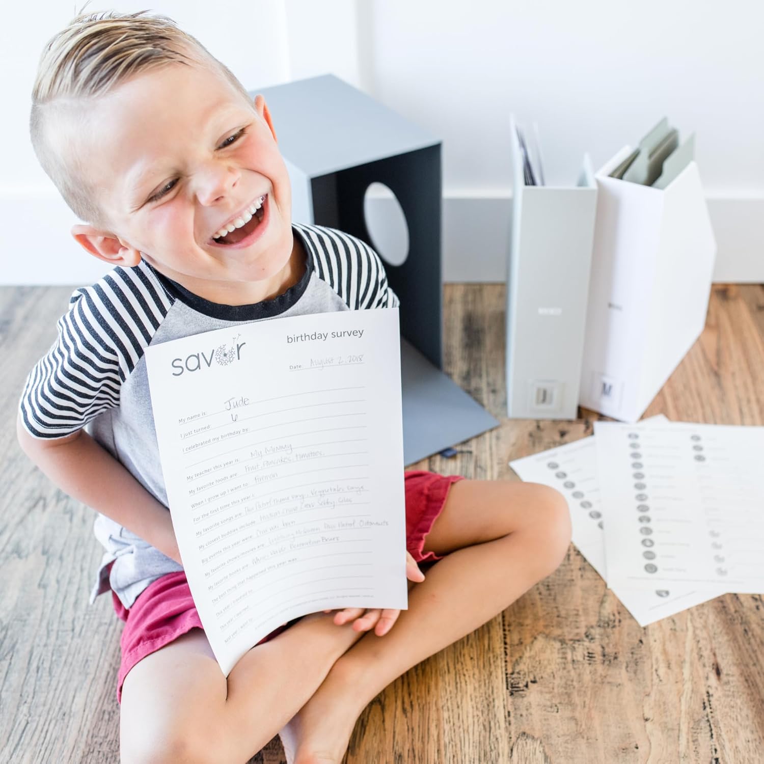 Savor | Deluxe Baby and School Years Keepsake Boxes | Fabric Bound Acid-Free Newborn Keepsake and Memory Organizers with Labels for Birthday, Mother’s Day, Shower, New Baby and Maternity Gifting