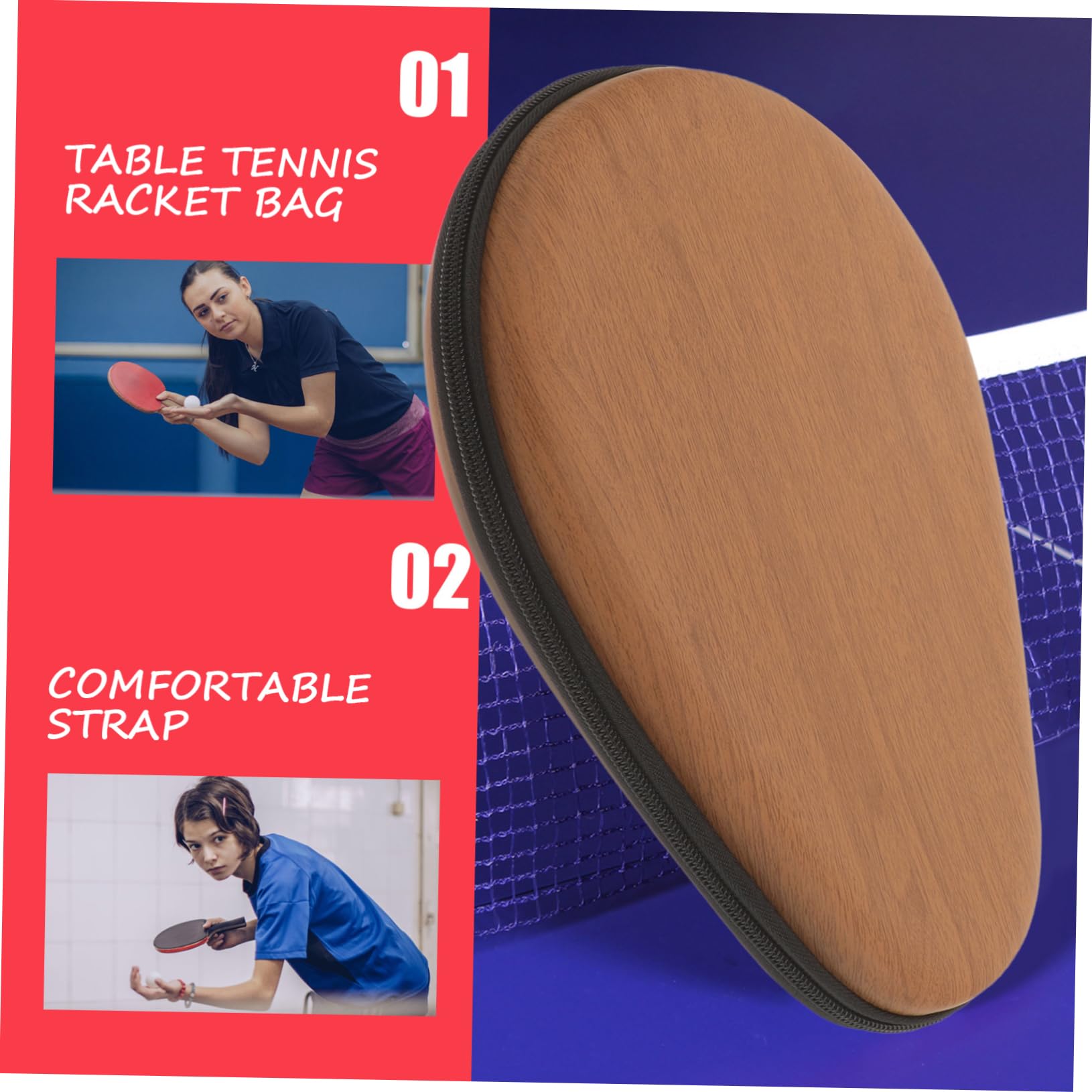Toyvian 2 Custodia per Racchette Pong Imbottita per Racchette con Cerniera Protezione e Organizzazione per Attrezzature Design Facile Trasporto