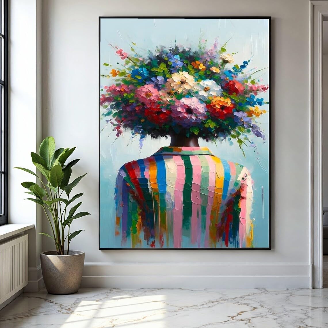 Cuadro de flores abstracto para decorar paredes de dormitorios modernos 8