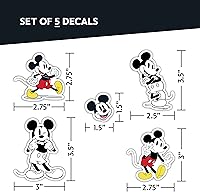 Vista 3 de Disney - Calcomanías clásicas de Mickey Mouse – Juego de 5 calcomanías de Mickey Mouse para niños y adultos – Calcomanías de vinilo para laptop