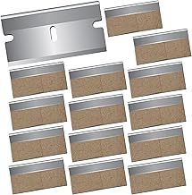 20 x Ceramic Plate Scrapers, Glass Scraper, Ceramic Scraper, Glass Scraper, Ceramic Scraper, Metal Replacement Blades for Scraper, with Leather Case, 40 x 20 mm