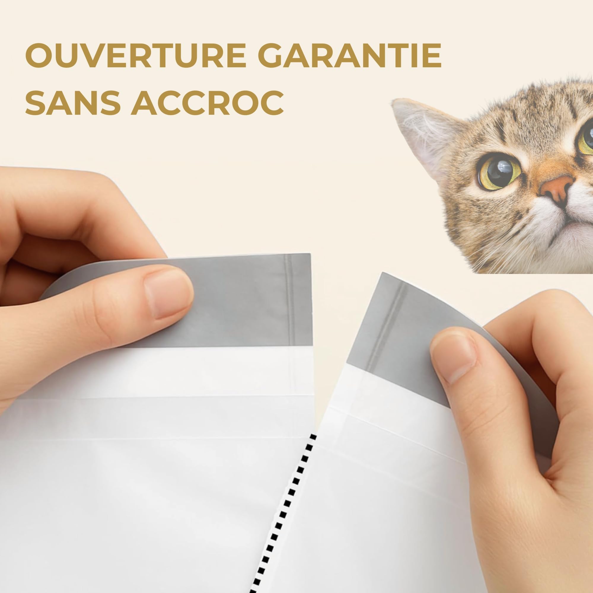 60x Sac Litière Chat XL de protection pour bac à litière avec Cordons de Serrage - Pack Économique Annuel - Hygiéniques, Résistants & Anti-Odeurs