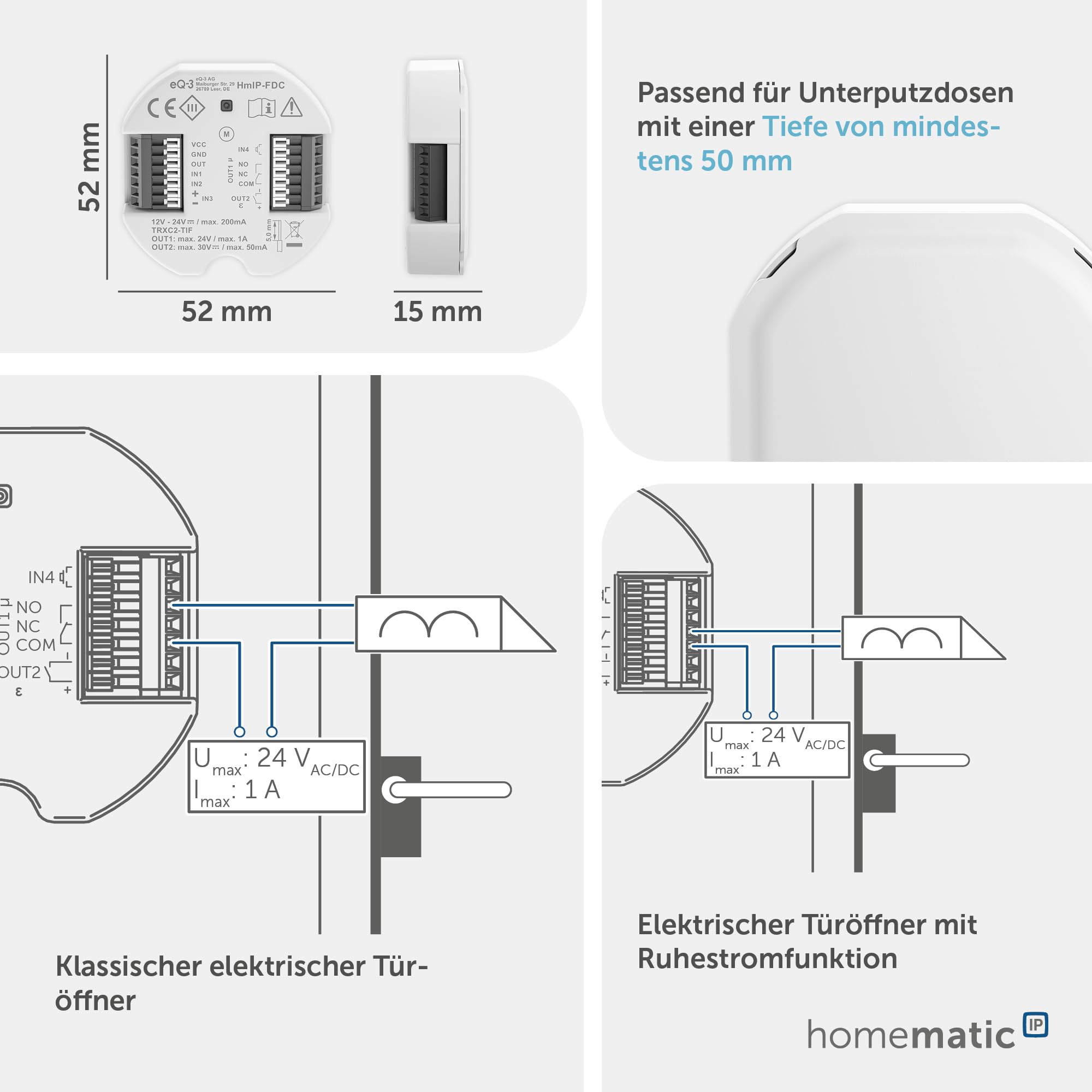 Homematic IP Smart Home Universal Türöffner Controller, 160811A0