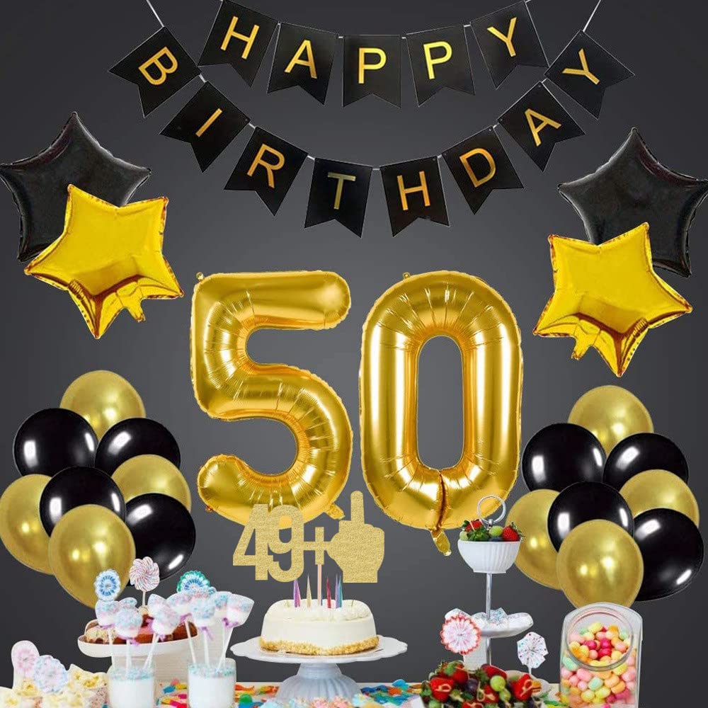 Tortenaufsatz Zum 50. Geburtstag – Glitzernde „Happy 50th“ Dekoration Aus Karton Für Kuchen & Desserts