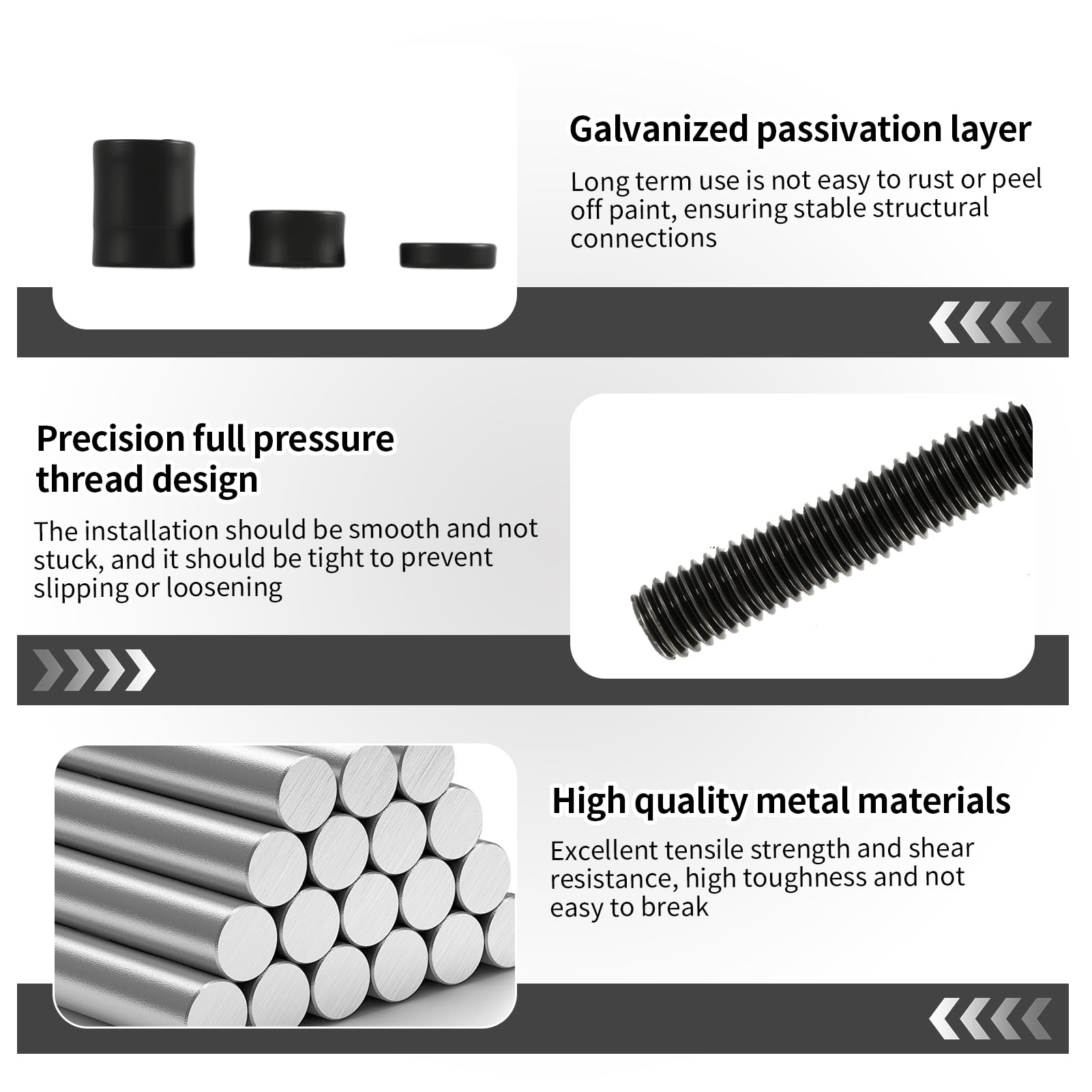 Universal TV Mounting Screw Kit for VESA Standard Wall Mount Brackets, M4 M5 M6 M8 Bolts with Washers and Spacers, Fits Most up to 80 Inch Screens, Black — view 3