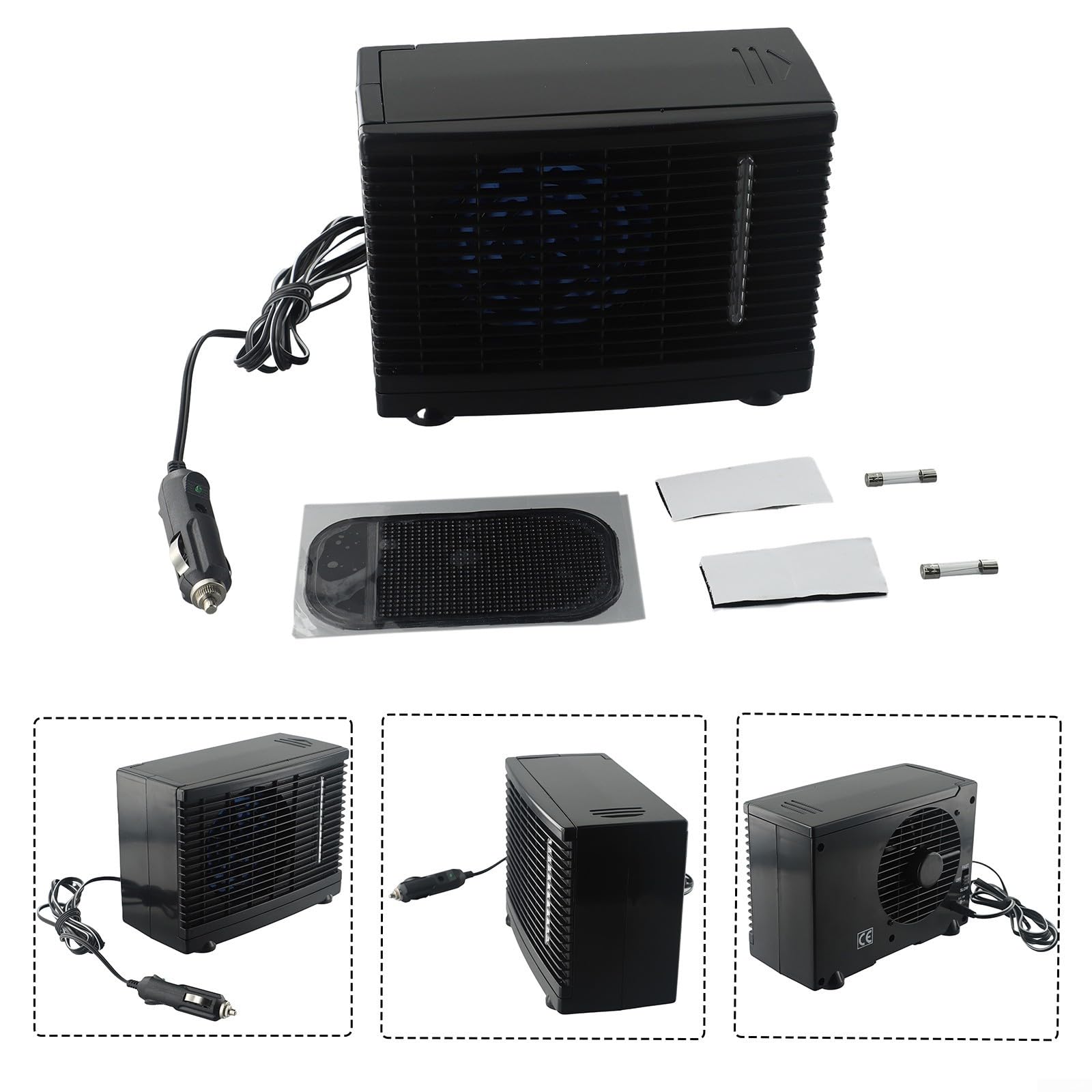 Niceminiwall Condizionatore d'aria portatile da 12 V con raffreddamento ad acqua per auto, casa, camper, barca o ufficio, design compatto e silenzioso con serbatoio dell'acqua fredda per freschi