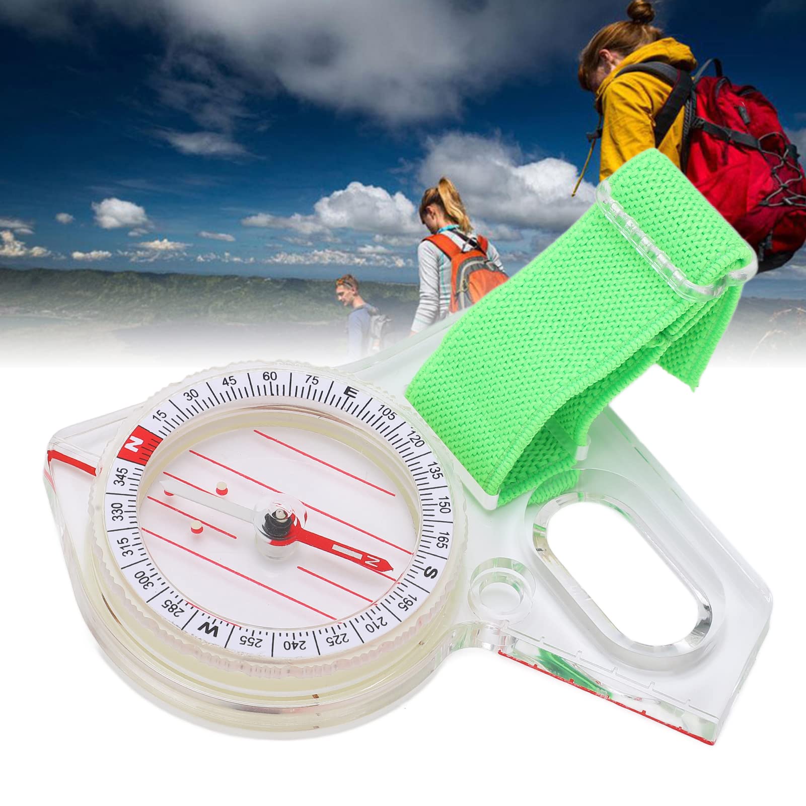 Thumb Orienteering Compass Shockproof Outdoor Navigation Tool Fast Neddle Setting Compass Nighttime Navigation Gear for Outdoor Map Reading Hiking