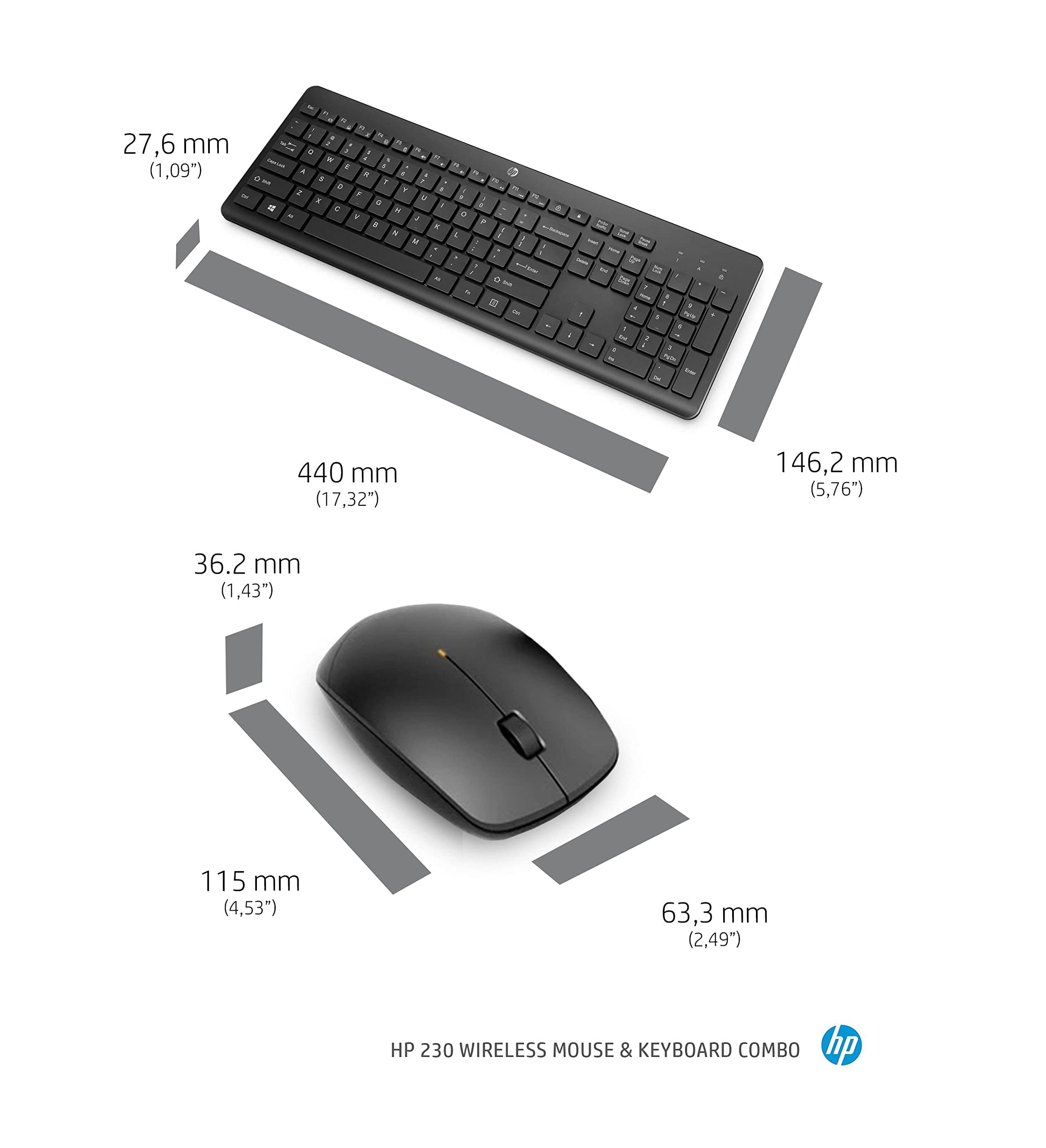 Clavier Ergonomique HP 230 Clavier Sans Fil HP 230 - Pavé Numérique Et Design Ergonomique Clavier Hp 230