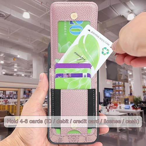 Miniatura 5 de Harryshell Funda magnética para iPhone 15 Pro Max compatible con carga inalámbrica MagSafe y bolsillo con cremallera MagSafe para automóvil