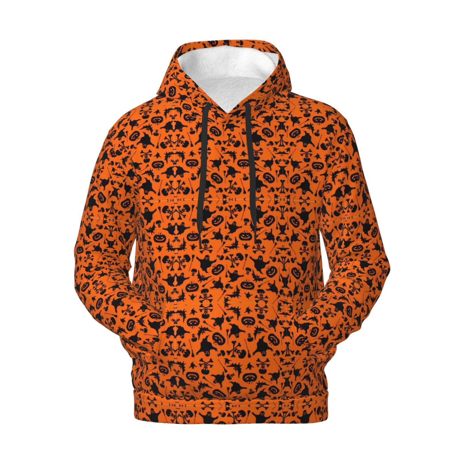 Męska bluza z kapturem z nadrukiem na Halloween, casualowa grafika z nadrukiem bluzy z kapturem z kieszenią