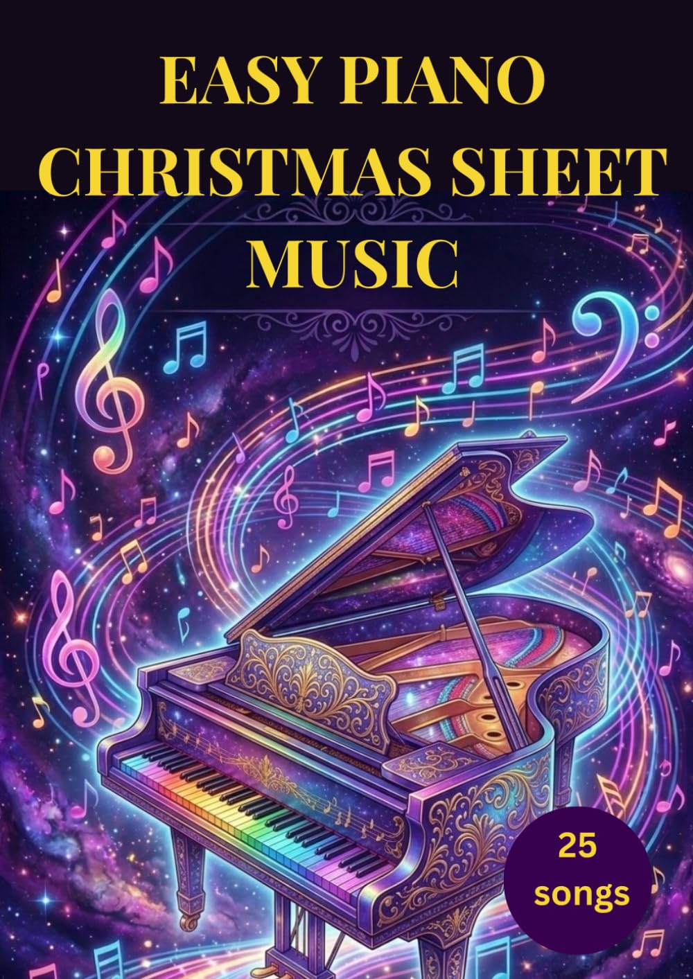 Easy piano christmas sheet music: Selection of famous first christmas piano songs you should play arranged for beginners