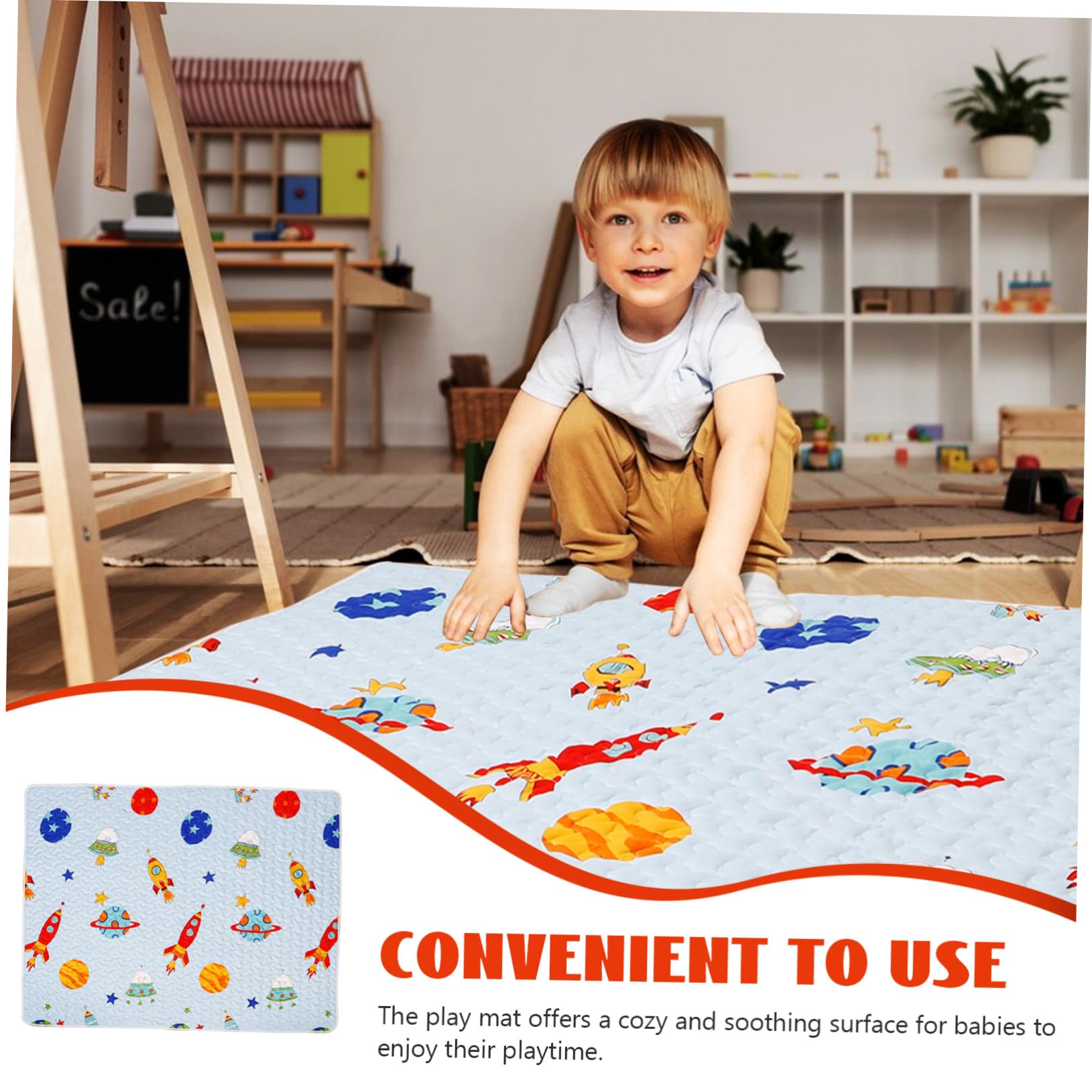SUPVOX Tapis de Table pour Chaise Haute Bébé Antidérapant en Tissu Doux et Confortable, Design Polyvalent et Mignon pour Protéger le Sol Pendant les Repas et Jeux