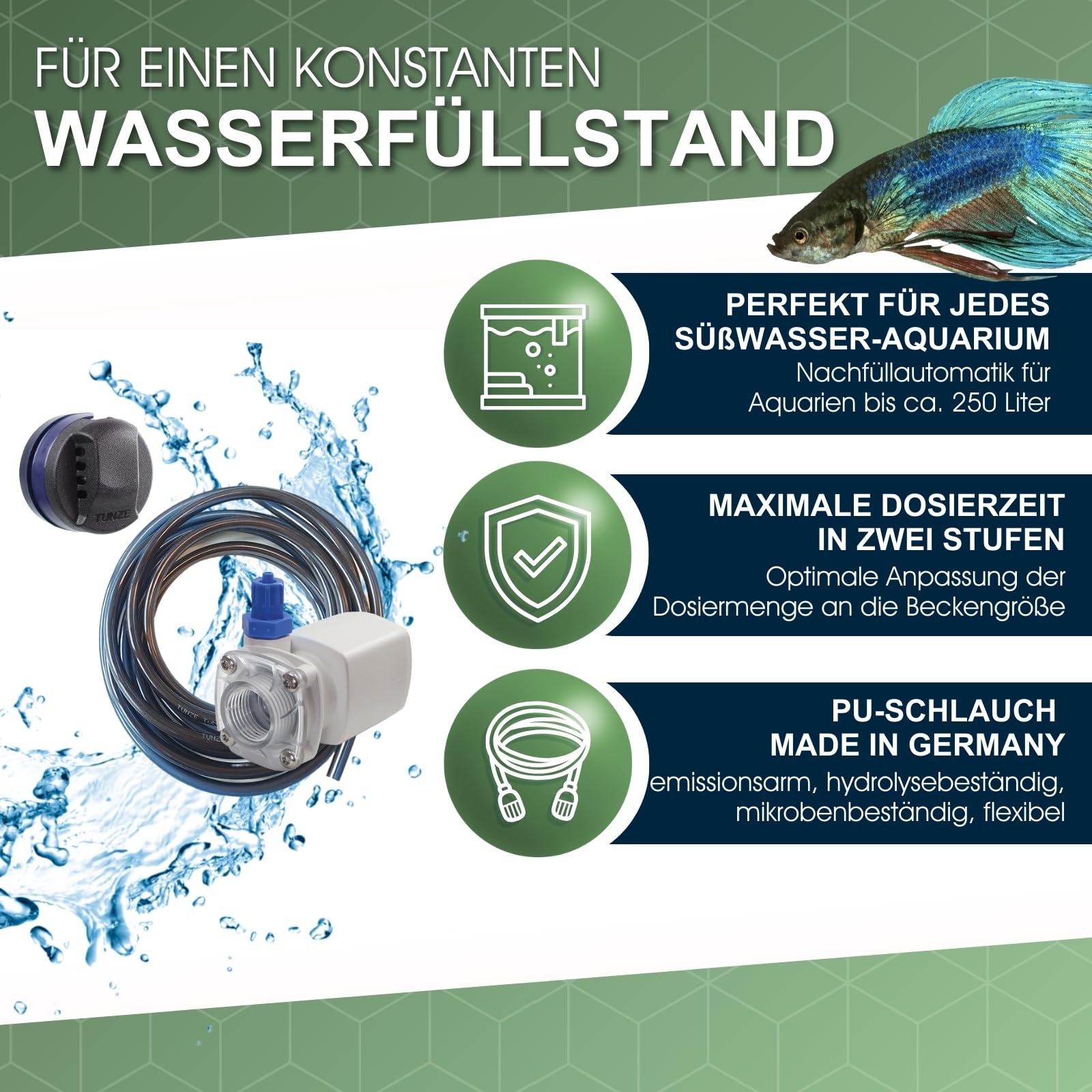 Tunze Osmolator 3 nano I Wasserstandsregler für Nano- & kleine Aquarien (bis zu 250l) I Wasserpegelregler mit Zeitüberwachung für Süßwasseraquarien I Water Level Sensor mit Magnethalterung