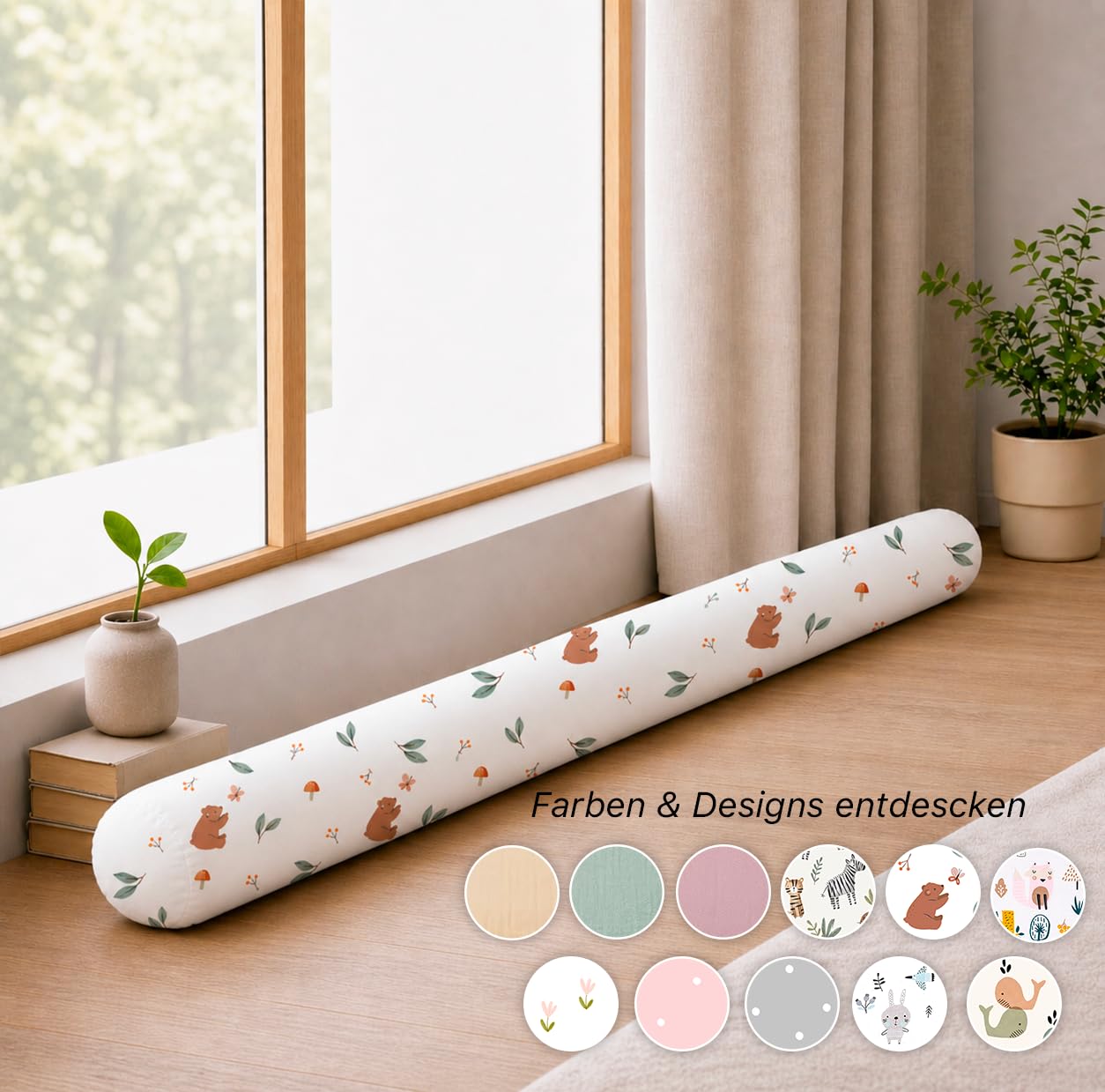 Cuscino per chi dorme sul fianco, 100% cotone, cuscino lungo (orso, 400 cm)