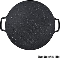 Vista 8 de Sartén para barbacoa, parrilla coreana de hierro fundido antiadherente, sartén redonda portátil con asas dobles para el hogar, cocina, camping