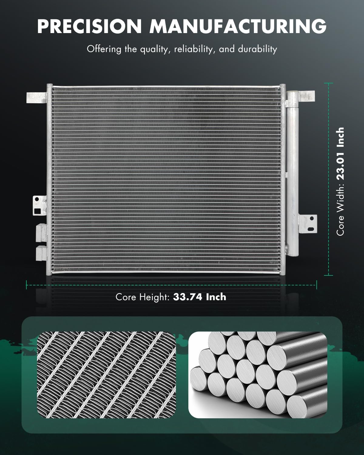 SCITOO Air Conditioning A/C Condenser for 2020-2022 for Ford for Explorer 2.3L 3.0L 2020-2021 for Ford for Police Interceptor Utility 3.0L 3.3L 2020 for Lincoln for Aviator 3.0L; OE 30162 condenser