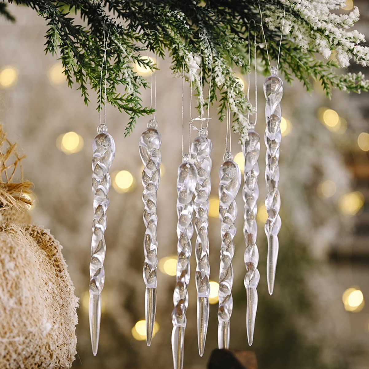 TOPBATHY 96 STK Dekorative Eiszapfen Urlaub Hängende Dekoration Weihnachtsschmuck Aus Eiszapfen Weihnachtsbaum Hängende Eiszapfen Weihnachtsbaum-eiszapfen-anhänger Partydekoration Acryl