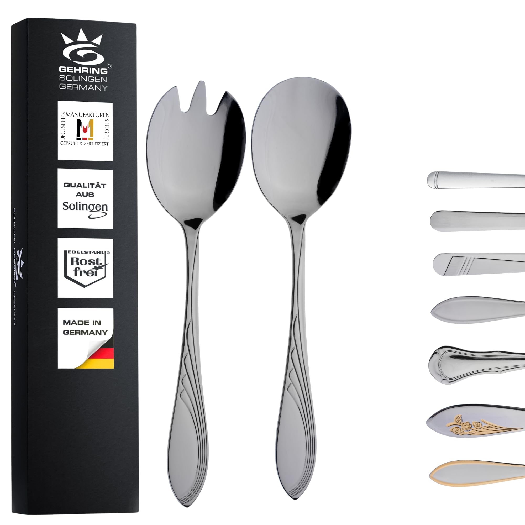 Couverts à salade Gehring Solingen cuillère et fourchette de service