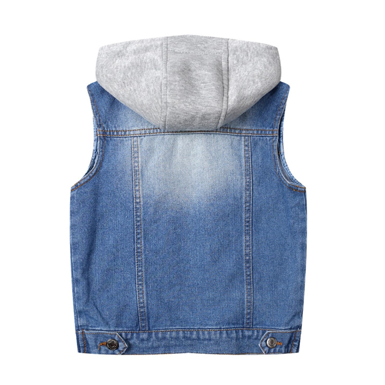 Generisch 2026 Ragazzi Giacca Senza Maniche Ragazze Jean Gilet Felpe Bambini Vita Cappotto Capispalla, Blu, 11-14 Jahre