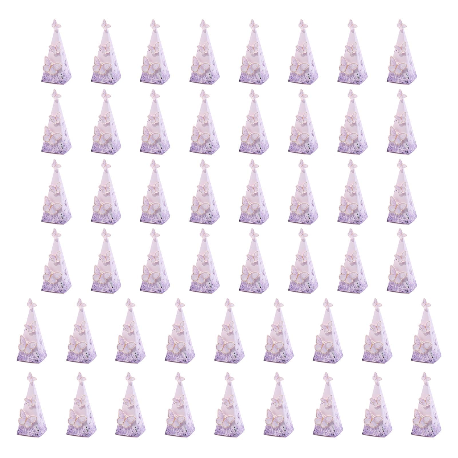 Kalttoy Purple 50 Pieces Butterfly Themed Sugar Boxes Candies Storage Organizers For Wedding And Birthday Celebration Party Supplies Butterfly Favor Boxes