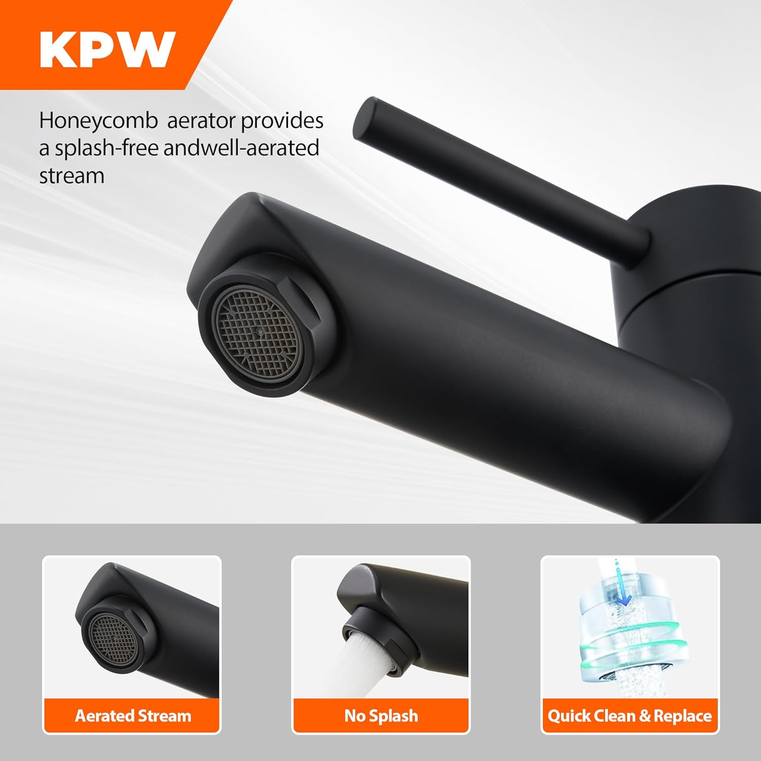 Matte Black Stainless Steel Single Handle Bathroom Faucet
