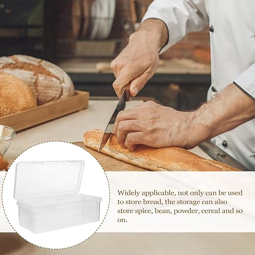 Miniatura 5 de LIFKOME Caja de almacenamiento de pan de plástico con tapa hermética para mantener el sabor y la frescura hermética para el mostrador de la cocina