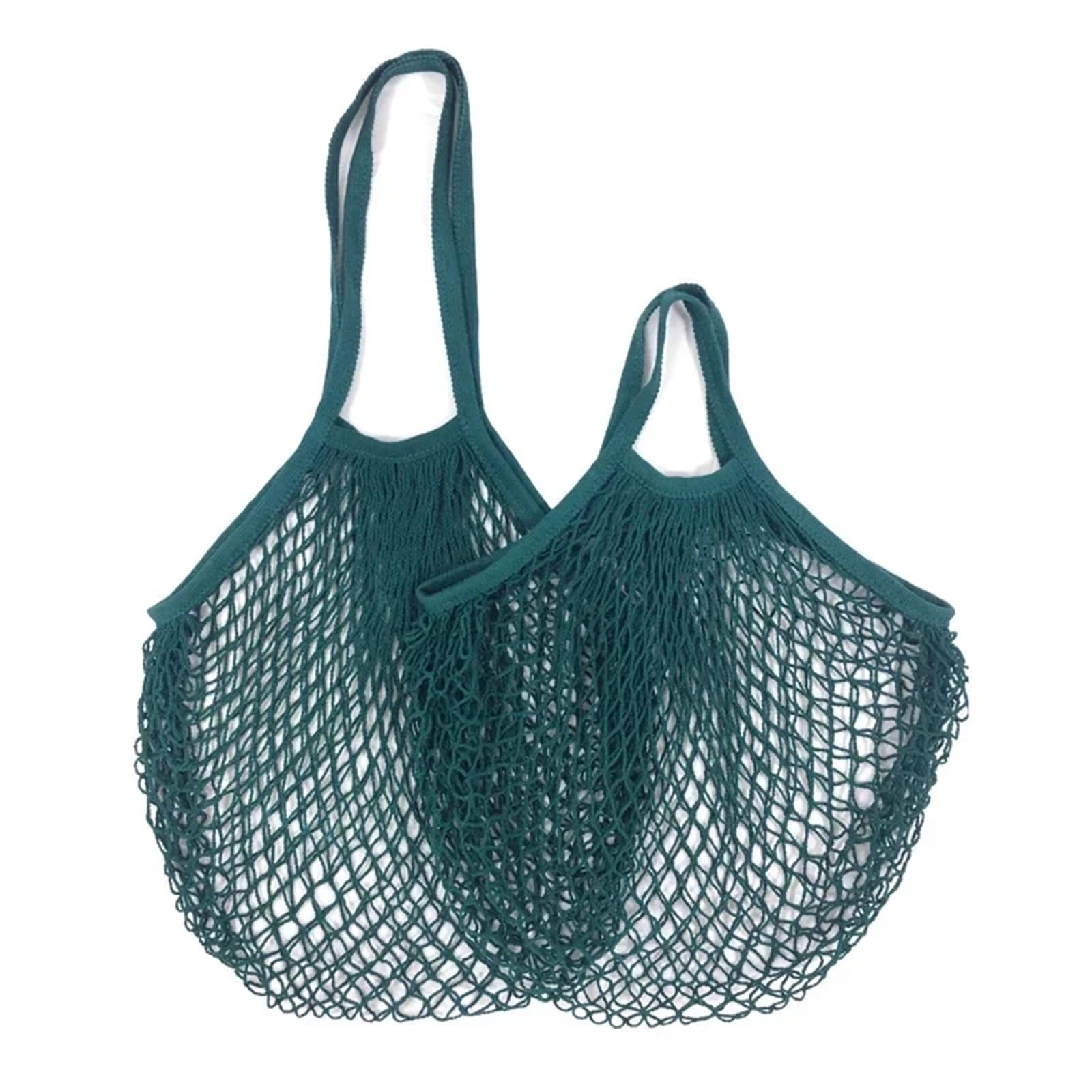 Bolsas de malla reutilizables 100% algodón verde oscuro de 5 piezas 8
