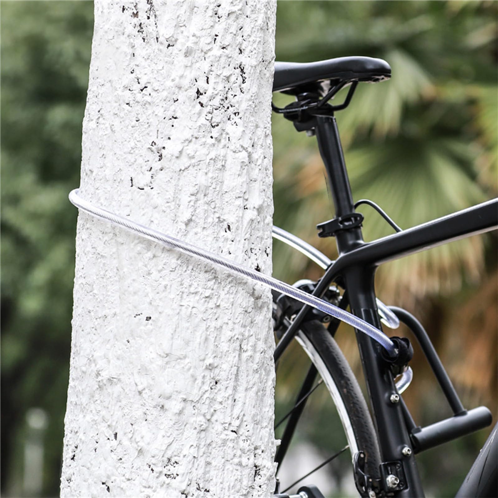 Cavo di sicurezza per bicicletta, 12 mm x 1,2 m, cavo intrecciato in acciaio, cavo di sicurezza in acciaio con occhielli, lucchetto per la sicurezza della bicicletta