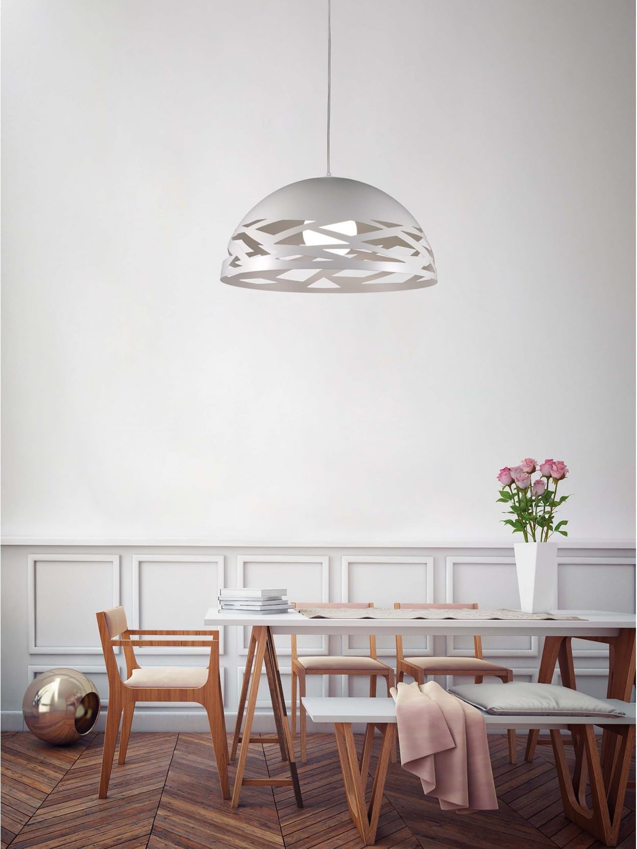 Suspension en métal ajouré blanc DP319 pour une chambre d'enfant douce