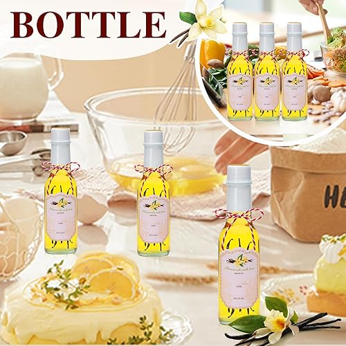 Vista 22 de Encheng Paquete de 35 botellas de salsa picante de 5 onzas con tapas, botellas de vidrio Woozy con insertos de gotero y cápsulas retráctiles, Negro