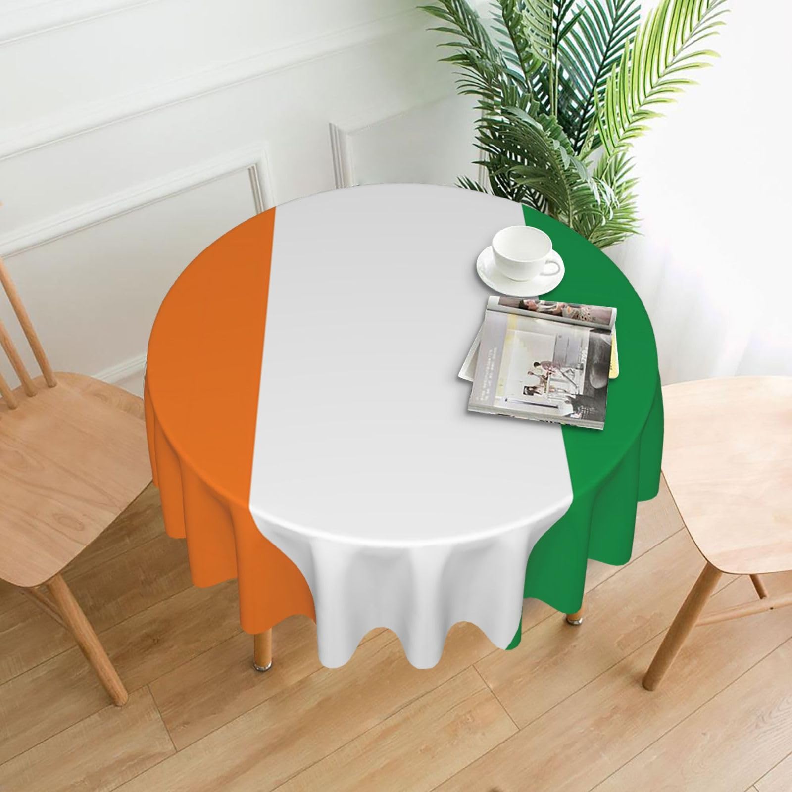 MROWYC Flag of Ivory Coast Printed Practical Round Tablecloth, Durable, Suitable for Home, Restaurant, Hotel, Gathering, and Decorative Table Covers