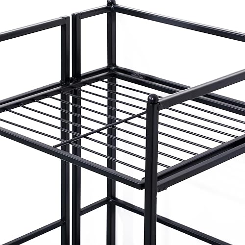 Miniatura 5 de Estantería plegable de metal de 3 niveles, estantes de almacenamiento plegables, organizador de estantes de armario independientes, estante de